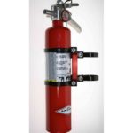 QUICK RELEASE FIRE EXTINGUISHER MOUNT WITH 2.5 LB RED AMEREX FIRE EXTINGUISHER - BLACK-0