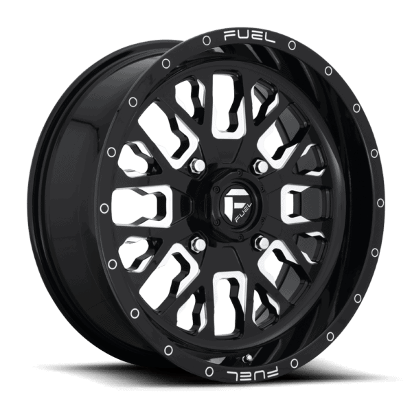 D611 UTV-STROKE-4LUG-18x7-GLOSS-BLK-N-MILLED-A1_1000