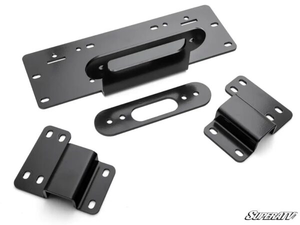Super Atv Winch Mounting Plate With 2500 Lb Winch Honda Pioneer 500/520
